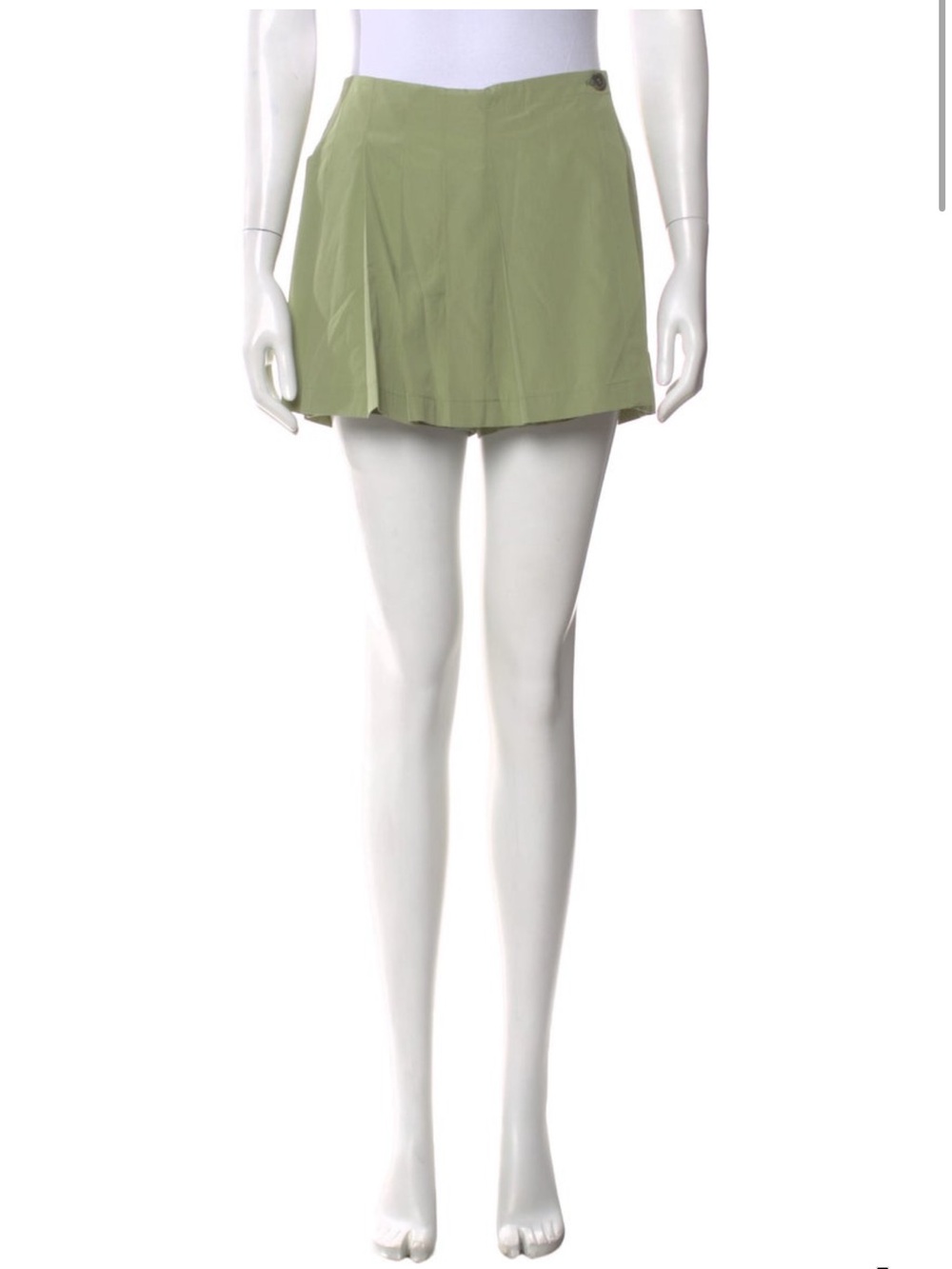 Dries Van Noten Light Olive Pleated Women's Skort
